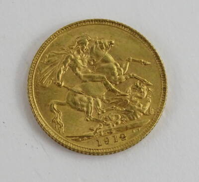 A George V 1912 gold sovereign. - 2