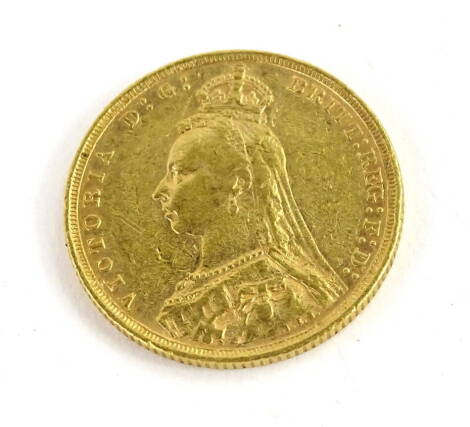 A Queen Victoria 1891 full gold sovereign.