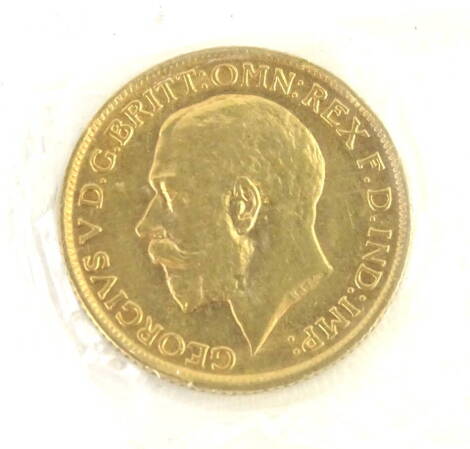 A George V 1914 full gold sovereign.