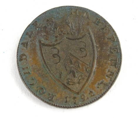 A Rochdale half penny token 1792.