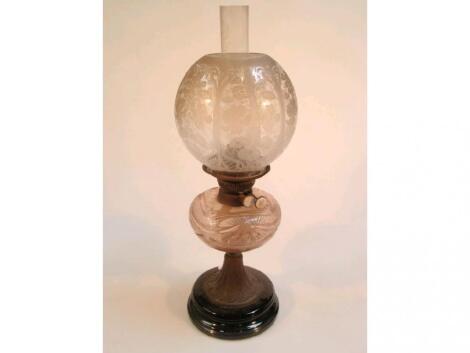 A late Victorian oil lamp