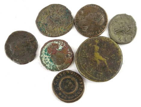 A small collection of Roman and other ancient coins. (7)