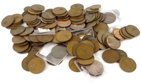 One hundred and forty Irish pennies or half pennies, to include a 1940 very fine penny and seven George III examples.