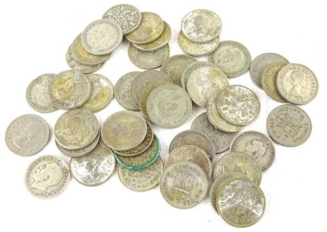 Miscellaneous silver and nickel silver sixpences, to include 1867, 1920, 1927 (2) etc.