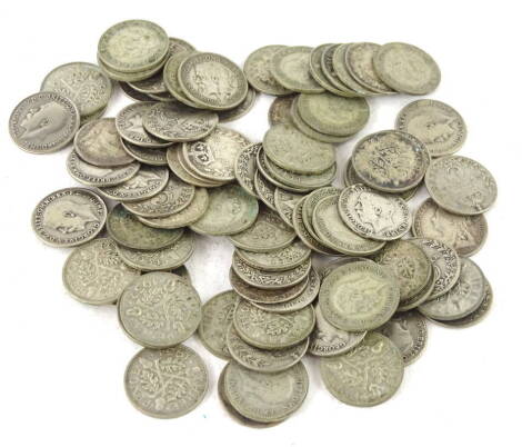 Miscellaneous silver and other thre'pences, to include 1932, 1934, 1893, 1918 etc.