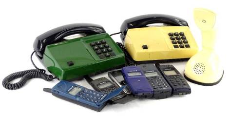 A collection of telephones, to include an Erickson 188 world mobile phone, a similar T18S, T28S etc.