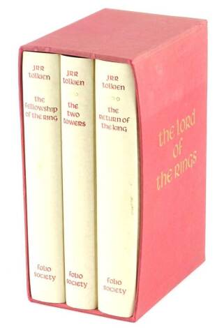 Three folio society volumes of The Fellowship Of The Ring, Two towers and The Return Of The king, by Tolkein JRR.