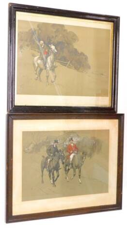 After Lionel Edwards. Tally Ho and another similar, chromolithographs, 46cm x 53cm.