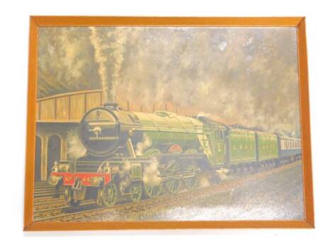 Les Perrin. Flying Scotsman, oil on board, 45cm x 60cm.