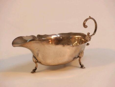 An Edward VII silver sauce boat