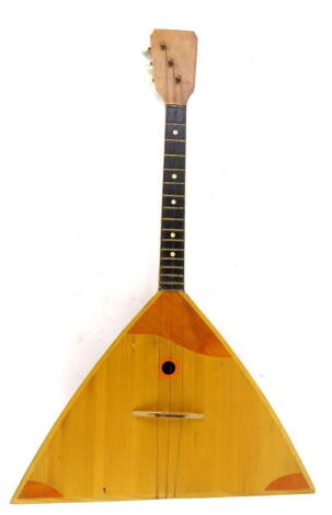 An Eastern European Balalaika, with simulated ivory pegs etc.