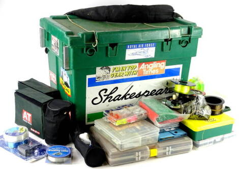 A large quantity of fishing accessories, to include reels, floats, fishing box etc.