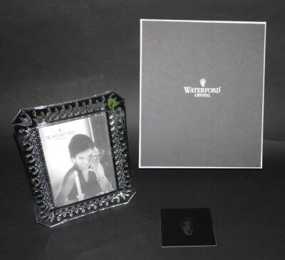 A Waterford Crystal photograph frame, boxed with leaflet, 26cm H, 21cm W. - 2