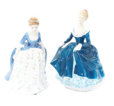 Two Royal Doulton figures, modelled as Janine HN2461, and Alison HN2336.