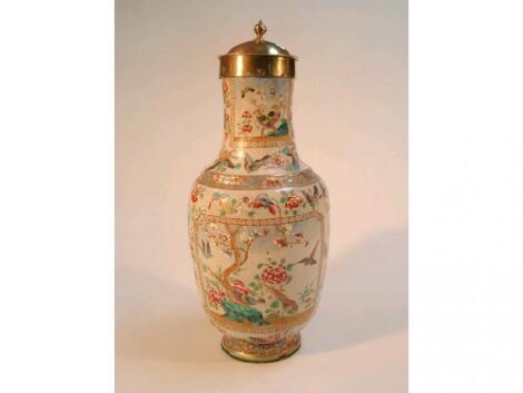 A late 18th/early 19thC Cantonese baluster vase