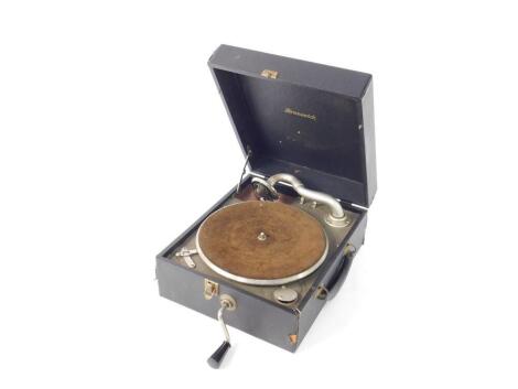 An early 20thC Brunswick Diana table top gramophone, 28.5cm W, 34.5cm D.