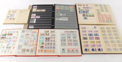 Philately. QV-EII mint and used stamps, definitives and commemoratives, and world stamps, in six albums.