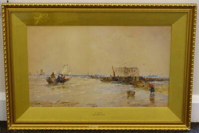 Thomas Bush Hardy (1842-1897). Le Portel, watercolour, signed and titled, 31.5cm x 53cm. - 2