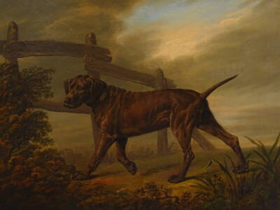 Ramsay Richard Reinagle (1775-1862). Sporting dog, oil on canvas, 49cm x 71cm.