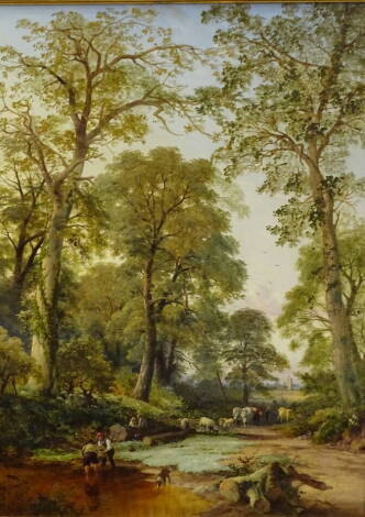 Edward Williams (1782-1855). Woodland Pond, oil on canvas, signed, 72cm x 52cm.