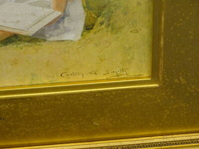 Carlton Alfred Smith (1853-1946). Sunny Hours, watercolour, signed and titled, 50cm x 33cm. - 3