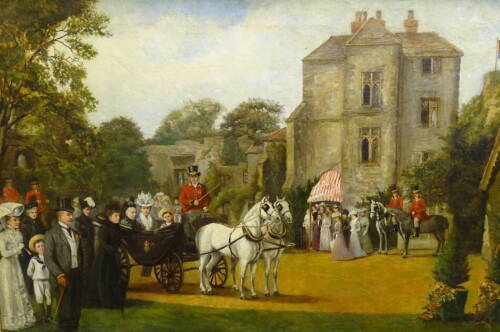 Constance Pitcairn (1853-1913). The Queen at the Carisbrooke fete, oil on canvas, signed, c.1900, 89cm x 137cm. Provenance: Holywell Hall Lot 272 25.9.13
