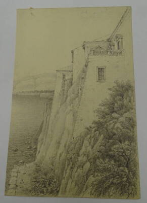 Thomas Sidney Cooper RA (1803-1902). After D W Coit, inscribed "Bay of Naples from Sorrento". Pencil sketch, 19cm x 13cm. Provenance: Goodacre Collection No 329. - 2