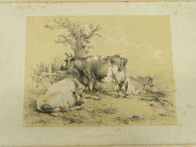 Thomas Sidney Cooper RA (1803-1902). Designs for cattle pictures, a leather spined and gilt cloth folio of thirty four lithographs published by Thos. McLean, 26 Haymarket, 1837. Provenance: Goodacre Collection No 427, Ex. Libris Kenneth John Westwood. - 3