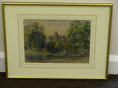 19thC British School. Tintern Abbey, watercolour, titled verso, 23.5cm x 33cm. - 2