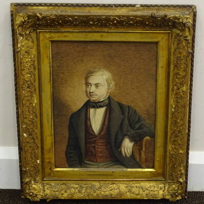 19thC Irish School. Portrait of a Gentleman: James Lundy, watercolour, titled verso, 33.5cm x 25cm. - 2