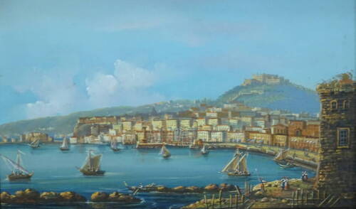 La Pira (19thC). Napoli, gouache, signed, 18cm x 26cm.