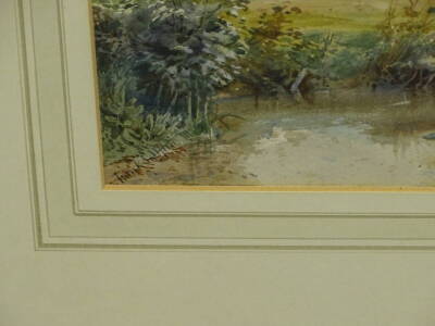 Frank Saltfleet (c.1860-1937). River scene, watercolour, signed, 17cm x 24cm. - 3