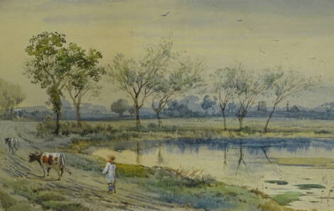 Charles Fredric Allbon (1856-1925). River scenes, watercolour - pair, signed, 27cm x 41cm.