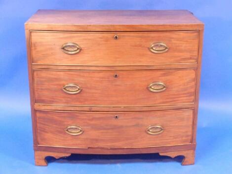 An early 19thC mahogany bow front chest