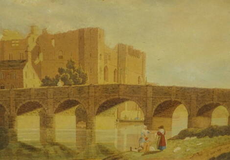 Follower of Samuel Prout (1783-1852). Newark Castle, Nottinghamshire, watercolour, 33cm x 46cm. Label verso Alexandra Williams Pictures London.