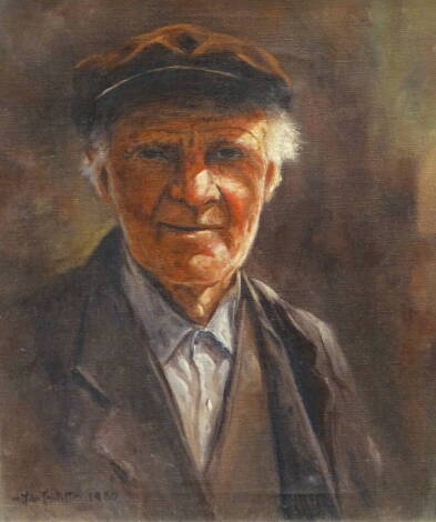 John Trickett (b.1952). Old man, oil on canvas, signed and dated 1980, 49cm x 39cm.