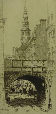 Thomas Waghorn. Lincoln from Brayford Pond, artist signed etching, 23cm x 15.5cm and two others. - 3