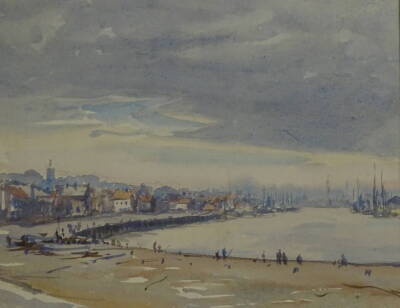 Cecil Westland Pilcher (1870-1943). Harbour scene, watercolour, 22cm x 28cm, and three other works by the same artist (4).