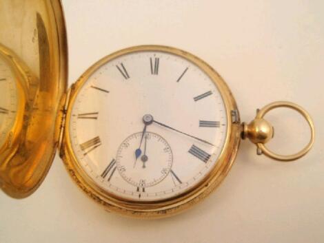 An 18ct gold cased full hunter pocket watch