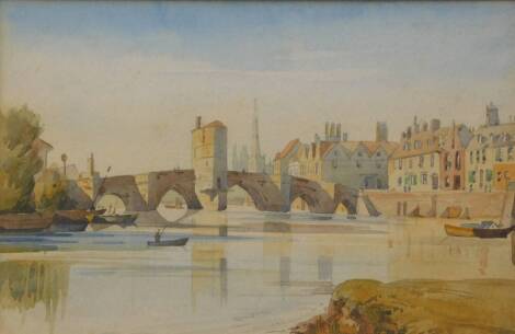 Augustus John Cuthbert Hare. St. Ives, Huntingdon from the river, watercolour, 16cm x 25cm.