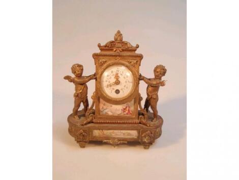 A 19thC French gilt metal mantel clock