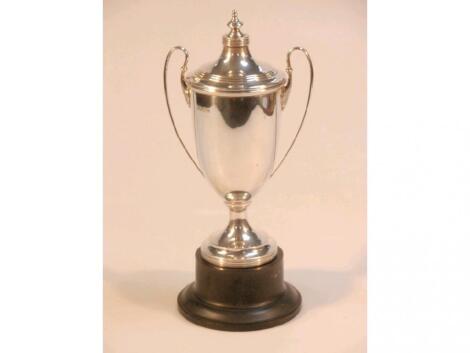 A George V silver two handled prize cup