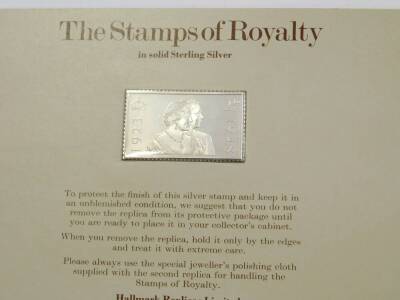 A Hallmark Replicas Limited The Stamps of Royalty silver ingot collection, cased with certificate and further paperwork. - 3