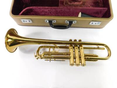 A Melody Maker brass trumpet, cased. - 2