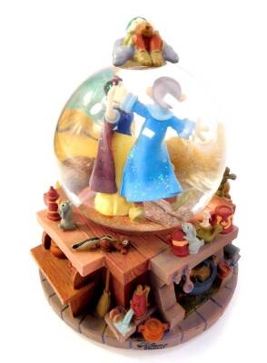 A Disney Who Framed Roger Rabbit musical snow globe, playing Hungarian Rhapsody, together with a Snow White and The Seven Dwarves musical snow globe, playing I Whistle A Happy Tune., Disney Beauty and The Beast musical snow globe, playing Once Upon A Drea - 2