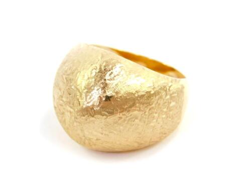 A lady's 14ct gold dress ring, in a domed and textured design, size R, 9.9g.