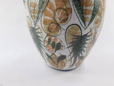 A Bourne Denby pottery ewer, by Glyn Colledge, decorated with stylised leaves, printed mark, 30.5cm H. - 2