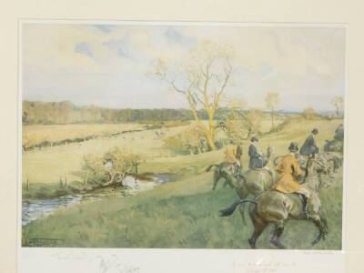 Lionel Edwards (1878-1966). The Atherstone, hunting print, signed, gift dedicated in ink, Fine Art Trade Guilt blind stamp, printed and published by Eyre & Spottiswoode, London, 39.5cm x 50cm.