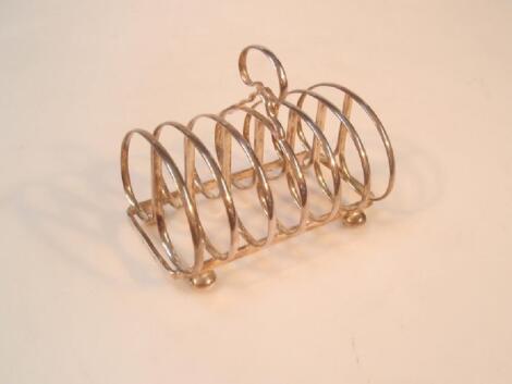 A George V silver seven bar toast rack