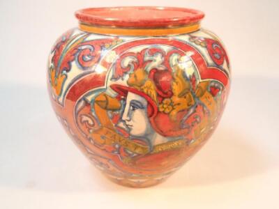 A late 19thC Italian maiolica lustre ovoid vase - 2